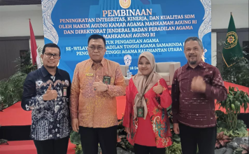 Tingkatkan Integritas dan Kinerja Aparatur Peradilan, Pengadilan Agama Nunukan Hadiri Pembinaan Hakim Agung Kamar Agama dan Dirjen Badilag
